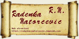 Radenka Matorčević vizit kartica